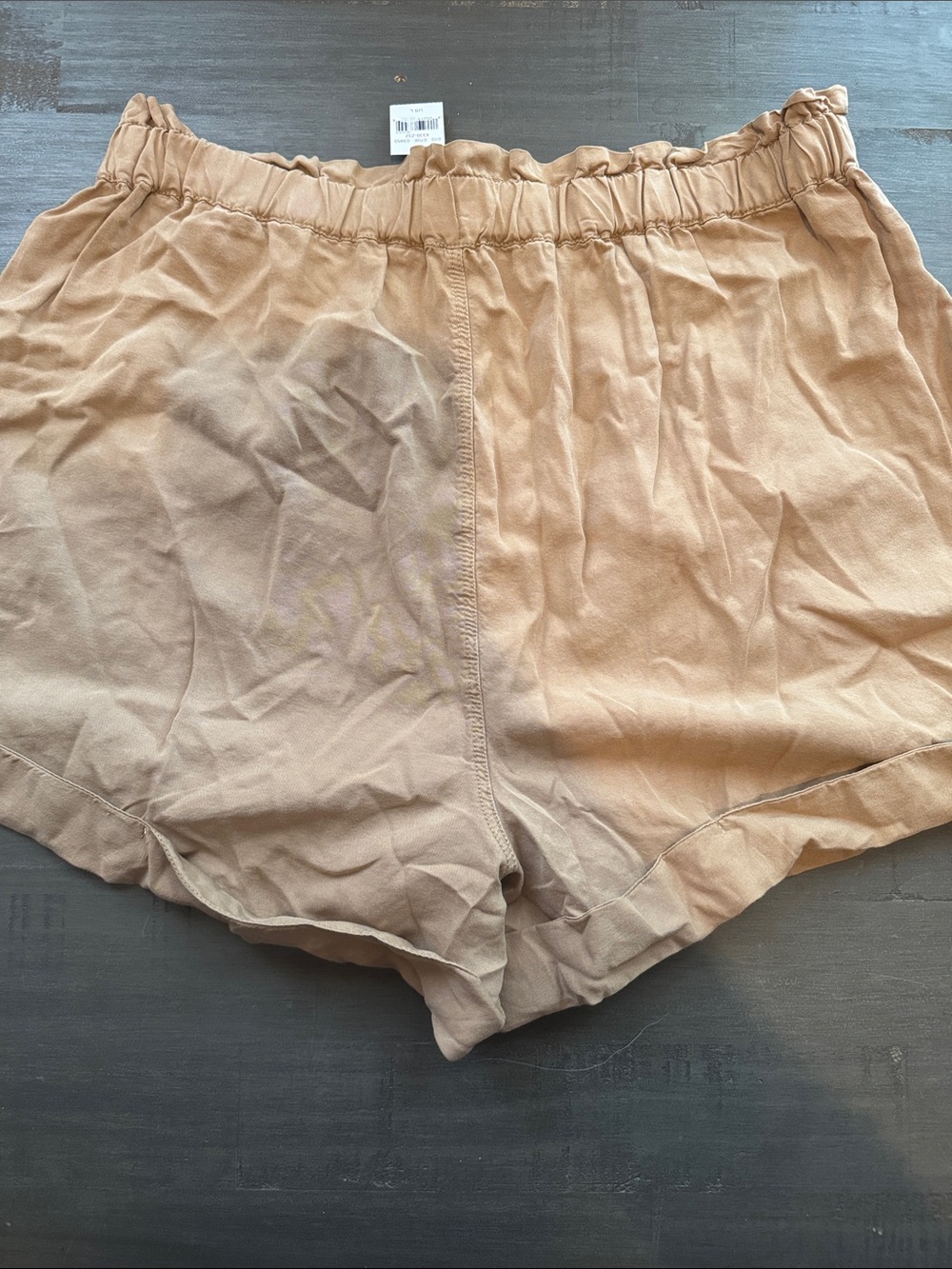 aerie Relaxed High-Waist Paperbag Shorts in Beige - Picture 2 of 2
